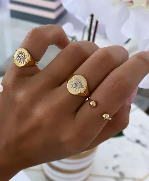 Third Eye Coin Ring - 18k gold