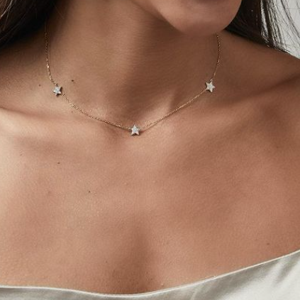 Triple Stars Diamond Necklace