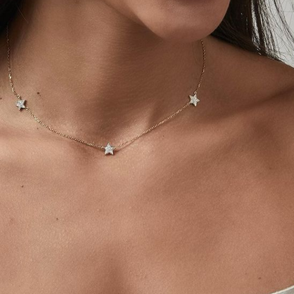 Triple Stars Diamond Necklace