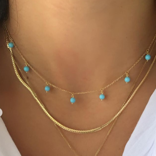 Turquoise Droplets Necklace from Fabula Jewels Store in Dubai