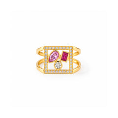Ruby Diamond Frame Ring