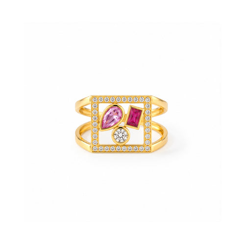 Ruby Diamond Frame Ring
