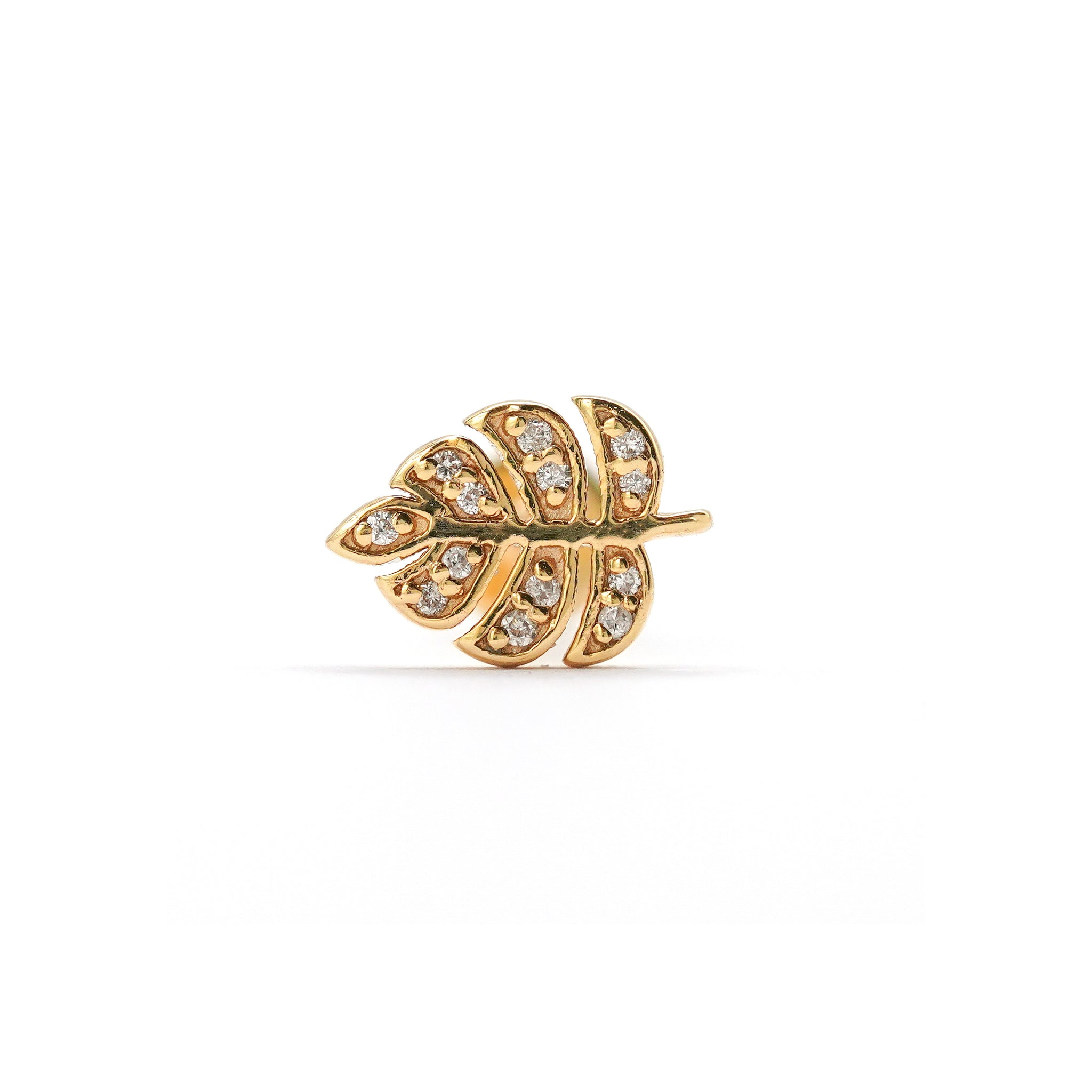 Leaf Diamond Stud (Single)