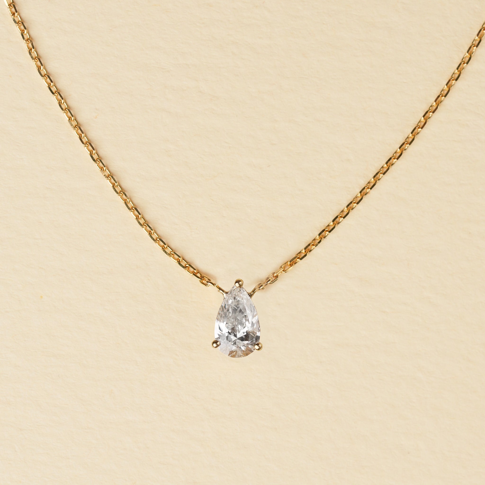 Pear Solitare Necklace