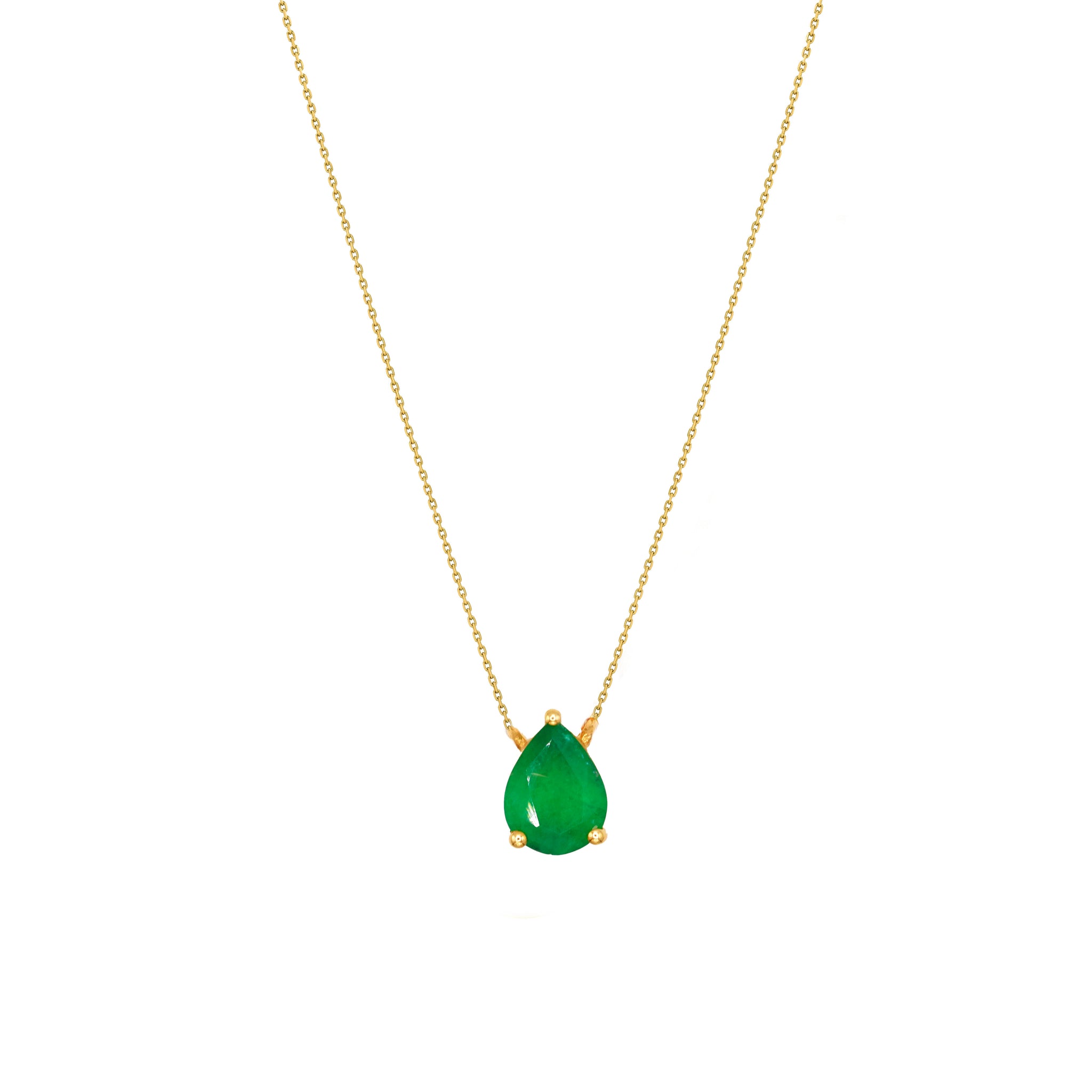 Pear Emerald Necklace