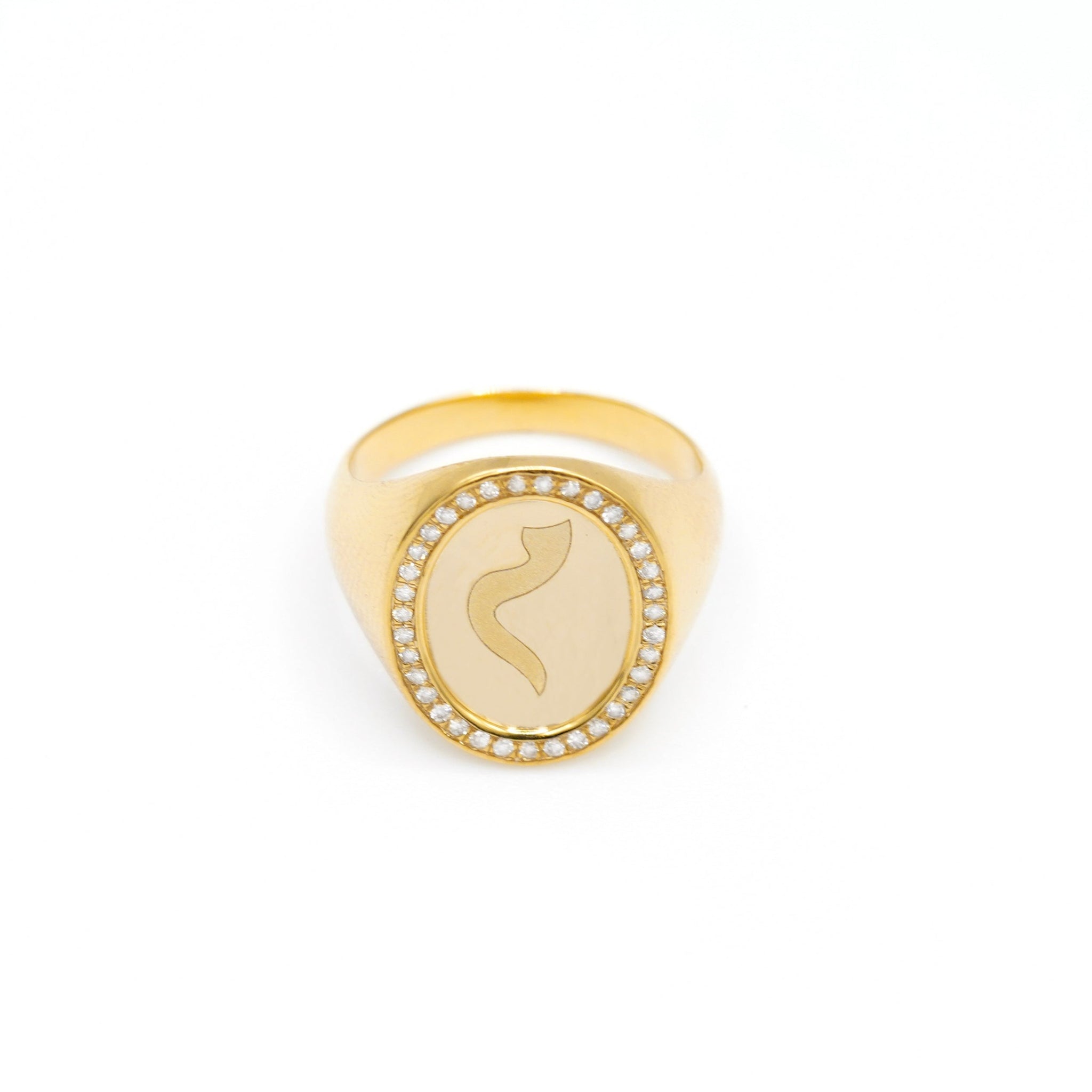 Signet Diamond Coin Ring