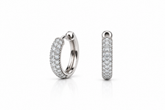Mini Dome Diamond Hoops