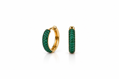Mini Dome Emerald Hoops