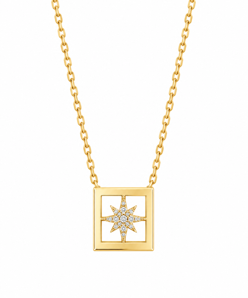 Diamond Starburst Frame Necklace