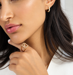 Diamond Arabic Initial Frame Ring