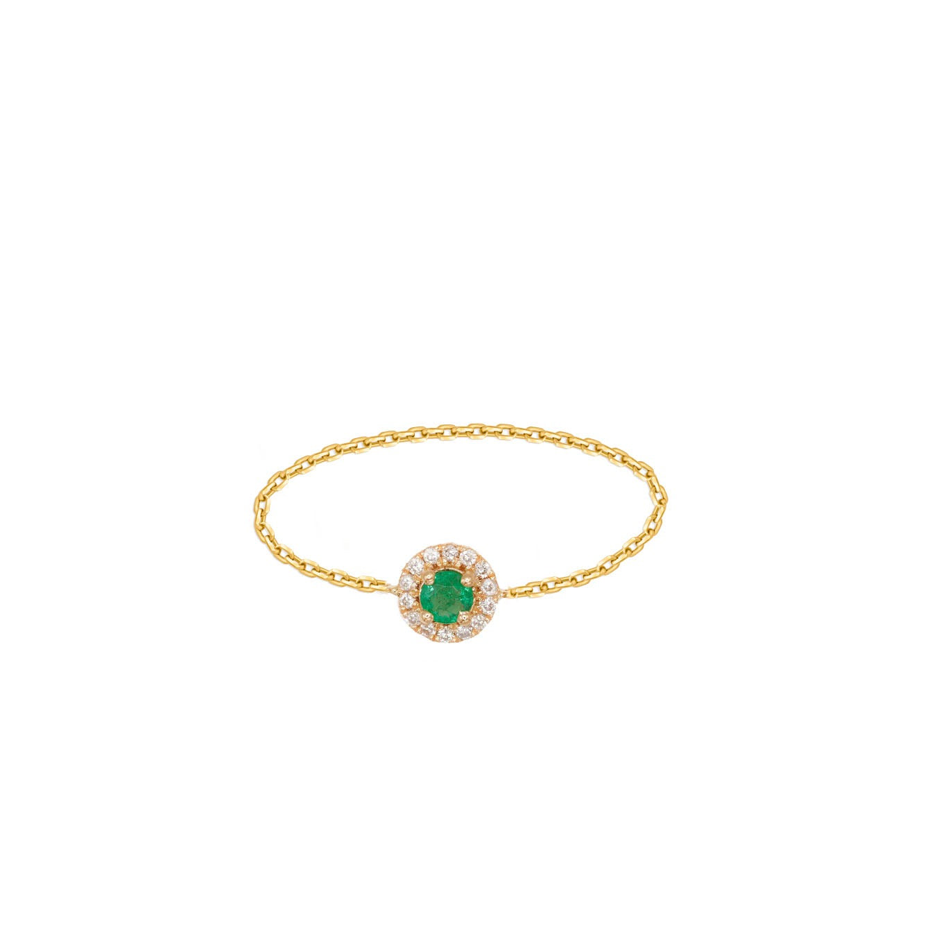 Emerald Diamond Chain Ring