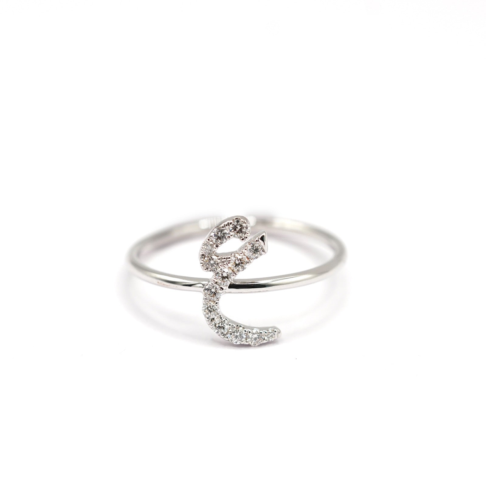 Sparkled initial Ring