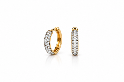 Mini Dome Diamond Hoops