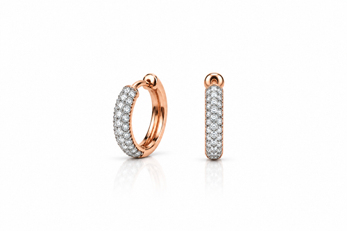 Mini Dome Diamond Hoops