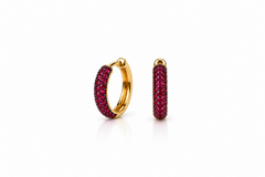 Mini Dome Ruby Hoops