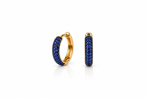 Mini Dome Sapphire Hoops