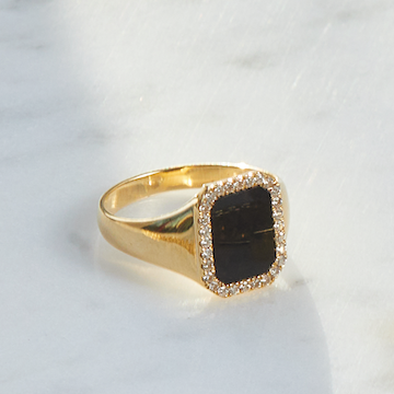 Onyx Diamond Ring.