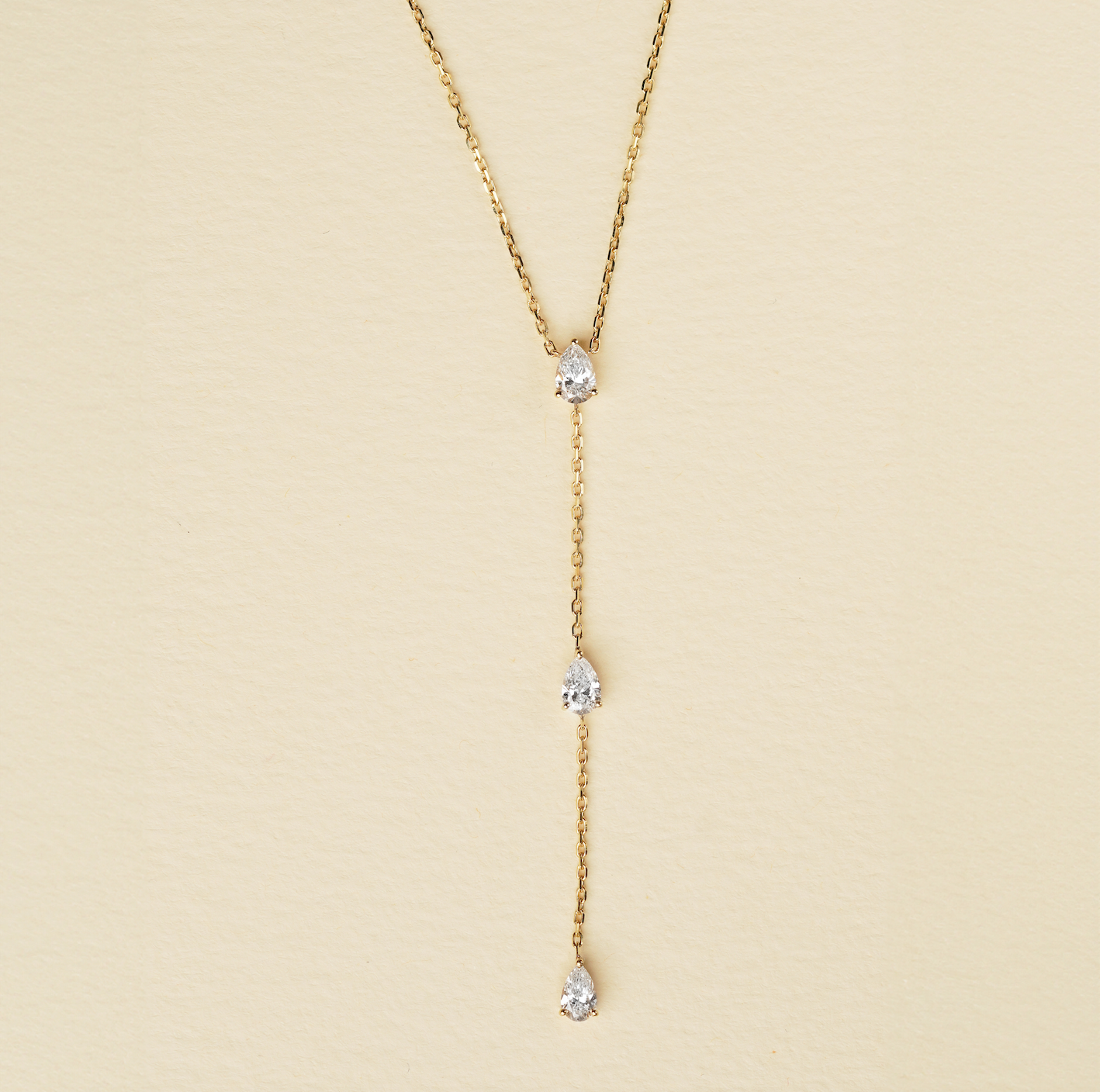 Lab Grown Diamond - Pear Lariat Necklace