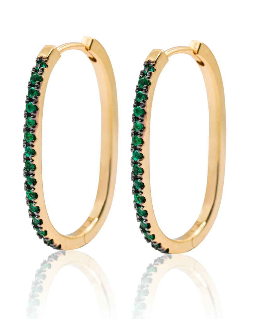 Paperclip Emerald Earrings