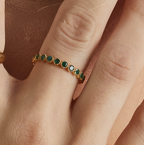 Emerald Bezel Ring.