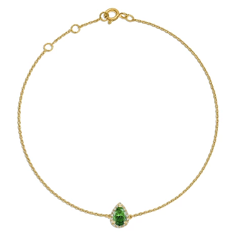 Emerald Diamond Halo Bracelet.