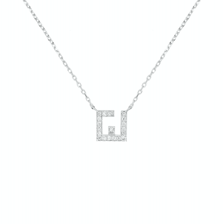 Kufi Diamond Initial Necklace