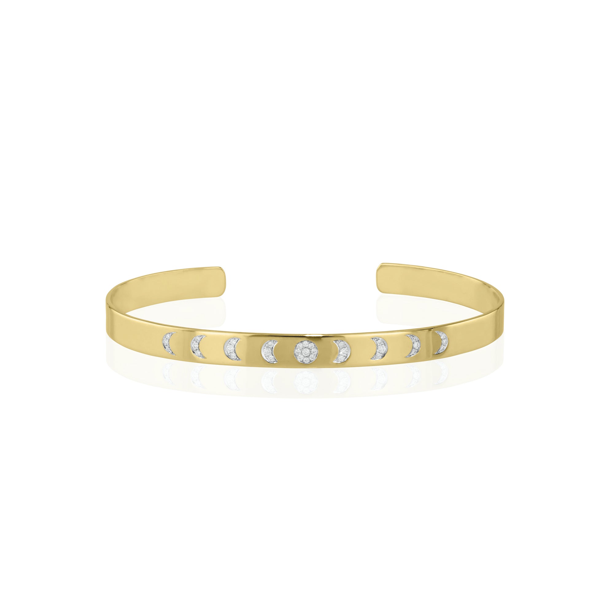 Moon phase Bangle with Diamonds