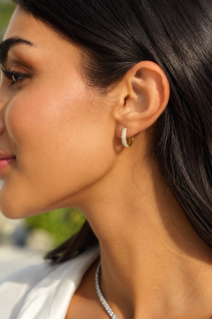 Mini Dome Diamond Hoops
