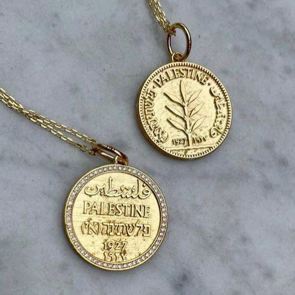 Diamond Palestine Lira Necklace