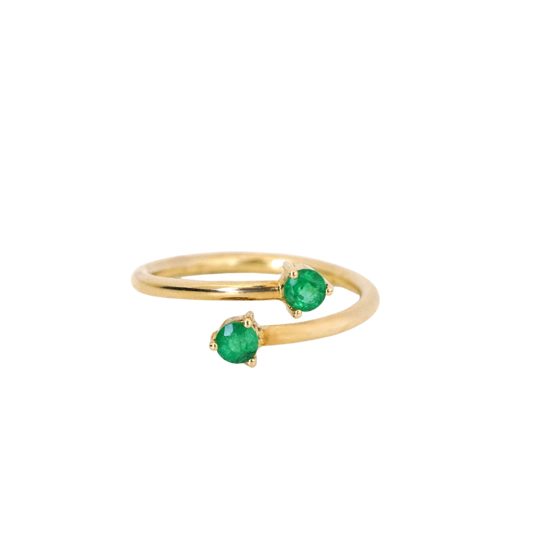 Emerald Twist Ring