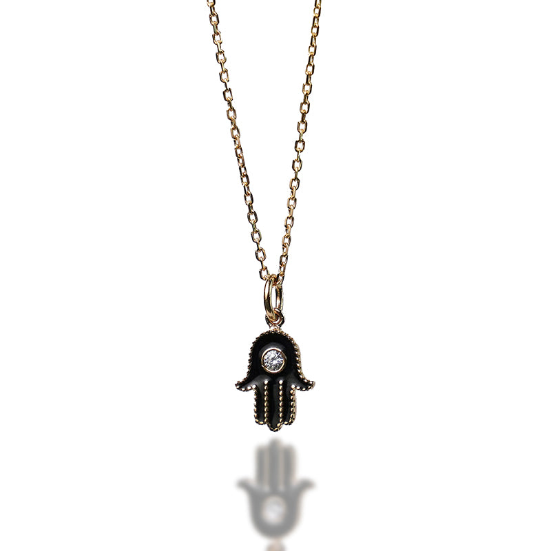 Enamel Hamsa Necklace