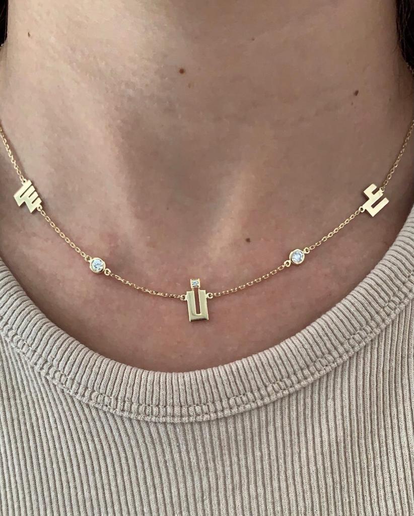 Three Letters with Diamond Necklace