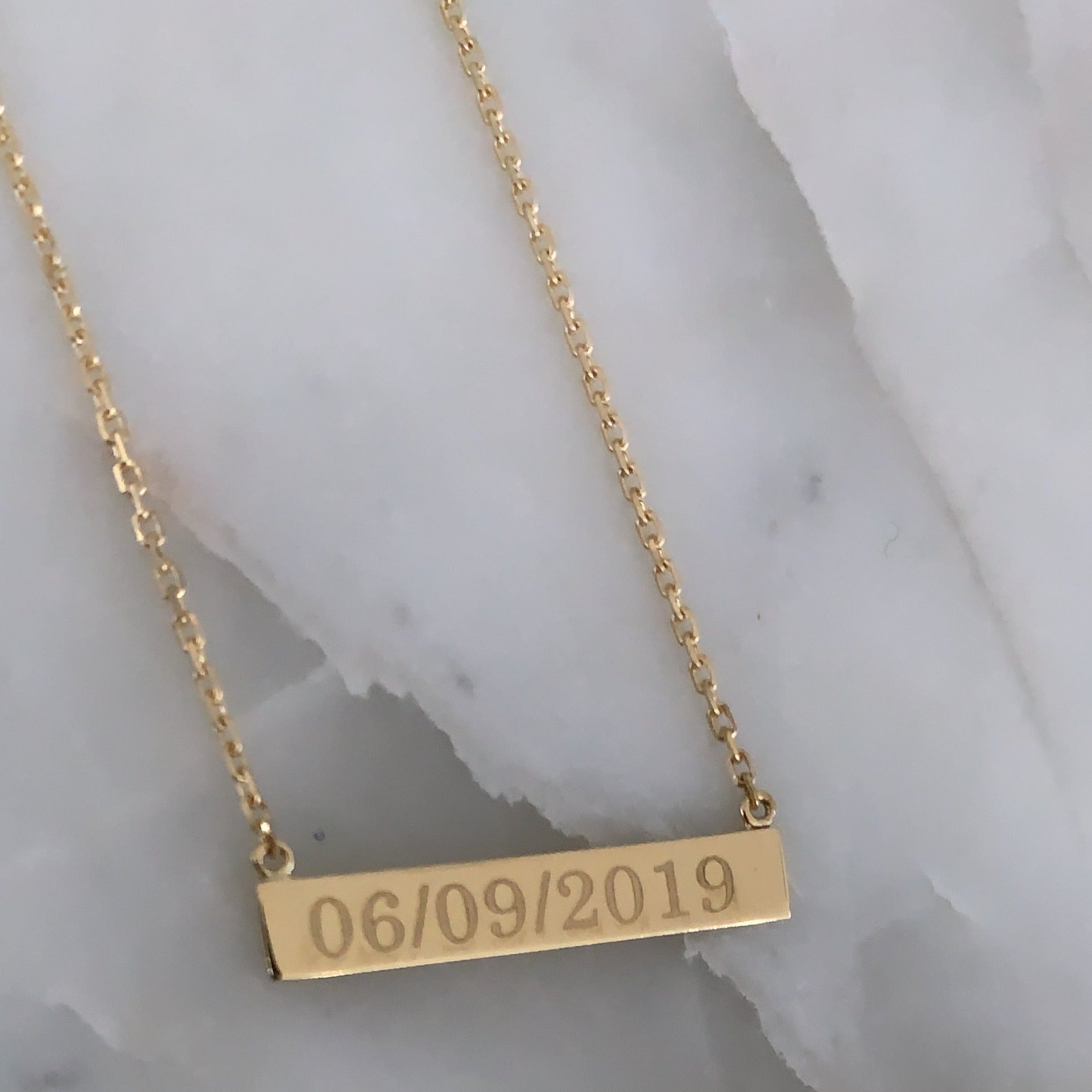 Bar Necklace with Engraving
