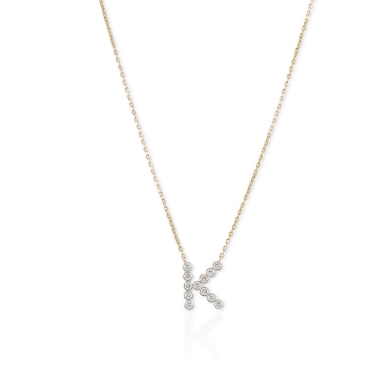 Mia Diamond Letter Necklace - Small