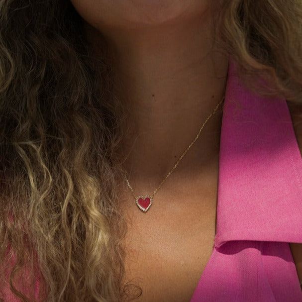 Heart Enamel Necklace