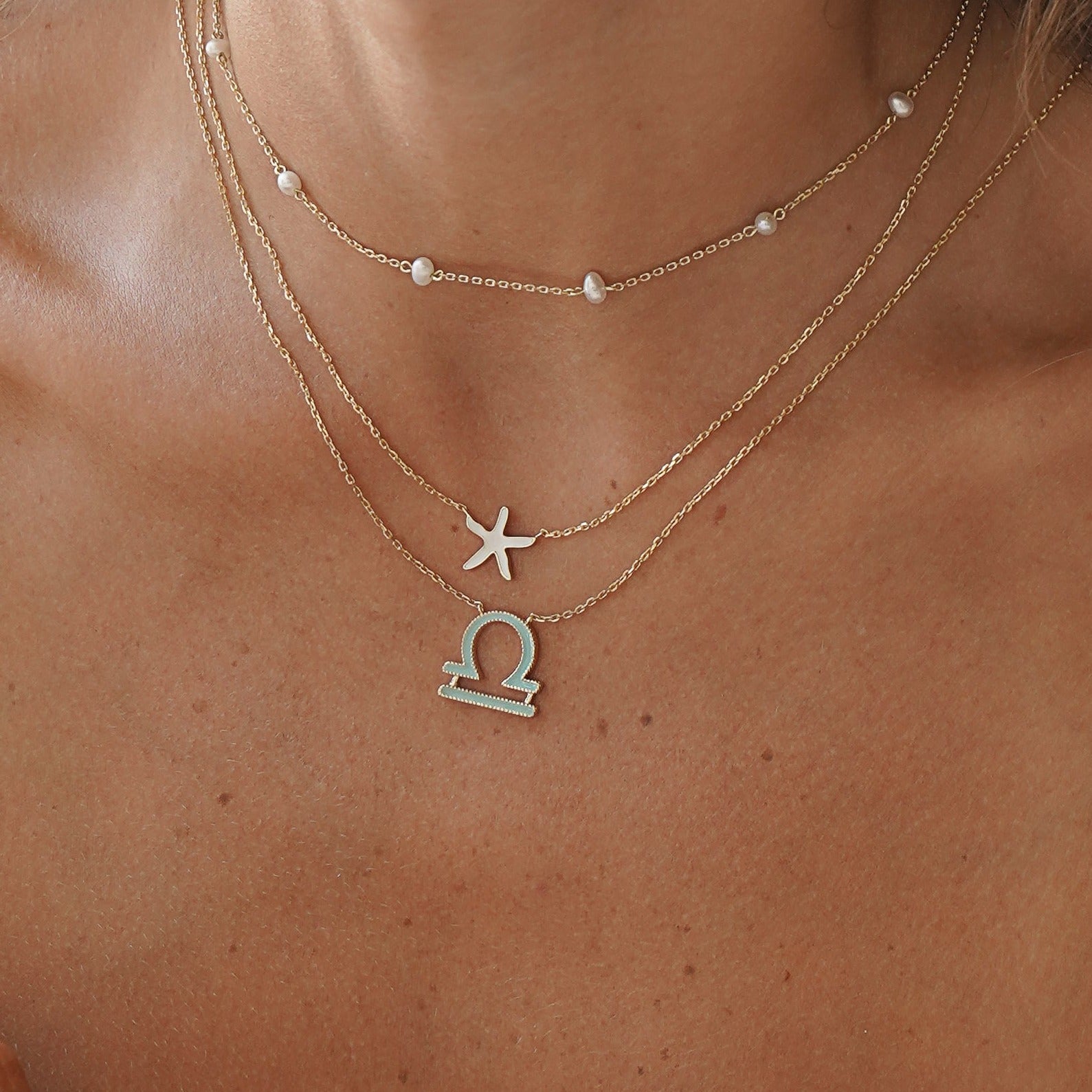 Starfish Enamel Necklace
