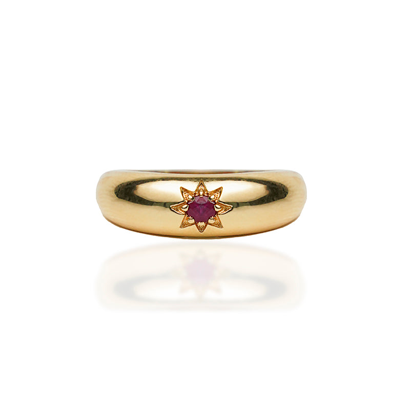 Ruby Sunshine Dome Ring