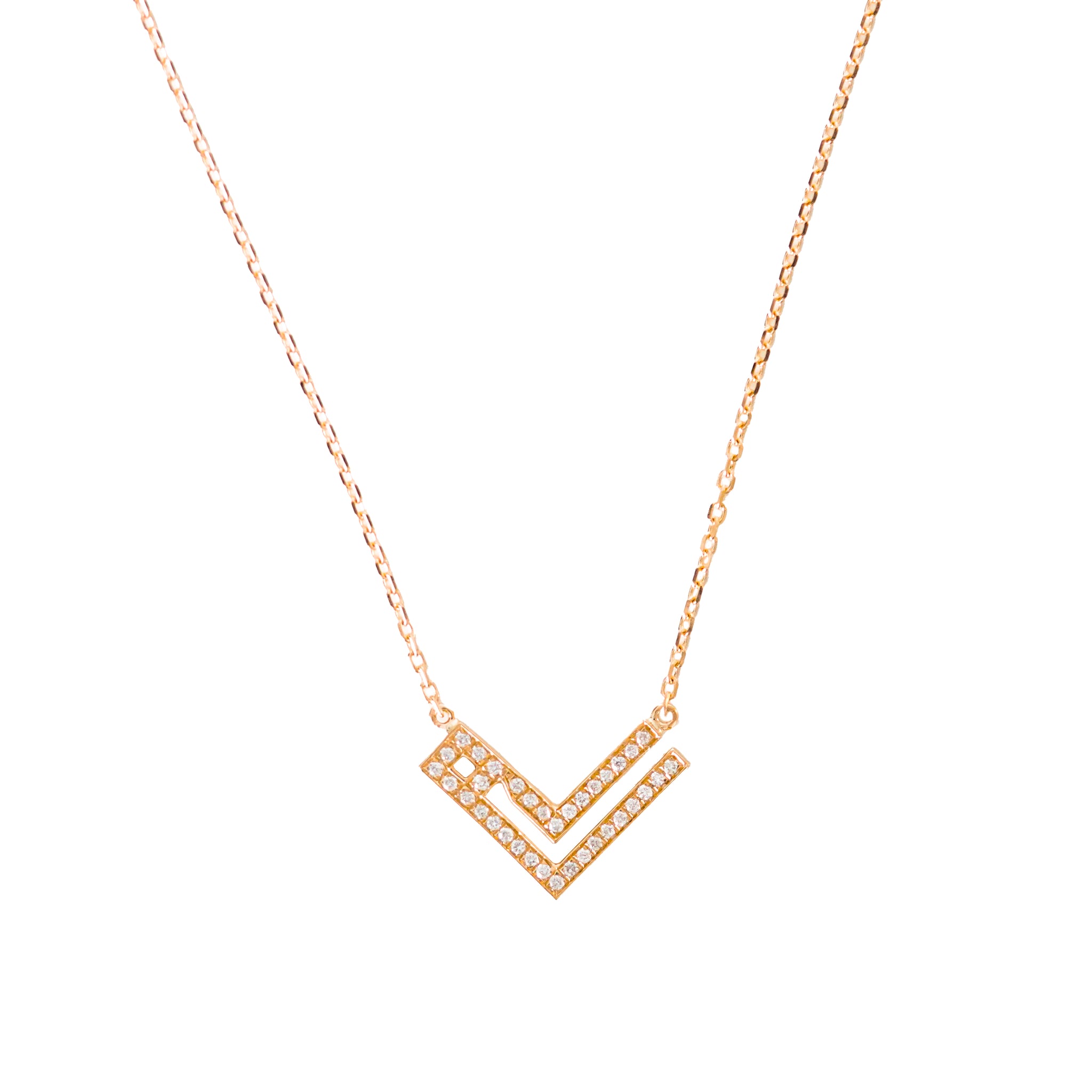 Diamond Heart Initials Necklace