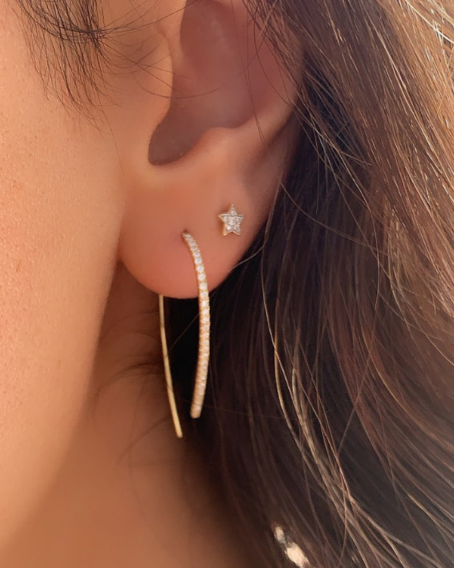 Diamond Hook Earring Pair