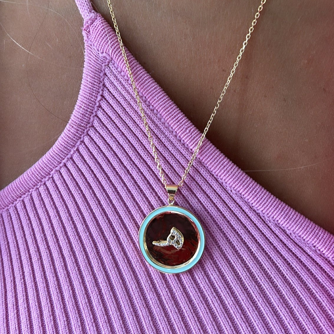 Customized Enamel Coin Necklace