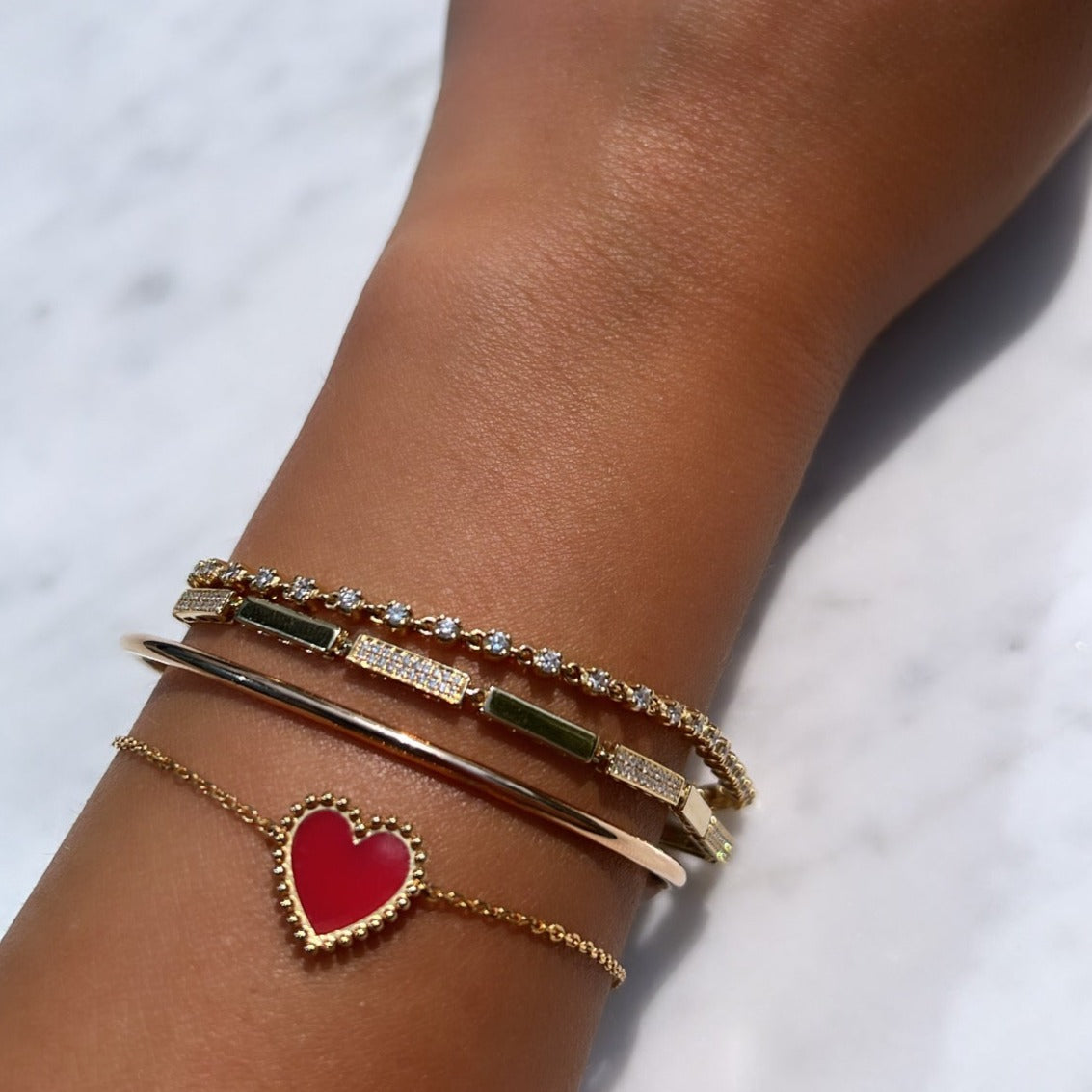 Heart Enamel Bracelet