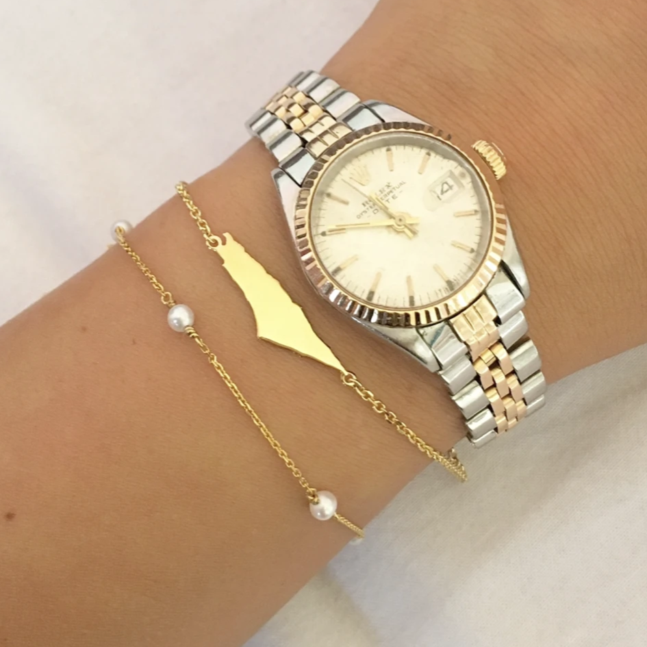 Full Gold Map Bracelet