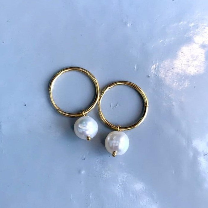 Pearly Hoop Earrings