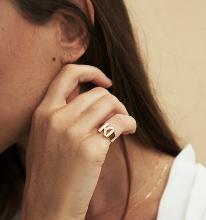 Mia Gold Letter Ring