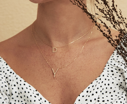 Mia Bubbled Letter Necklace - Small