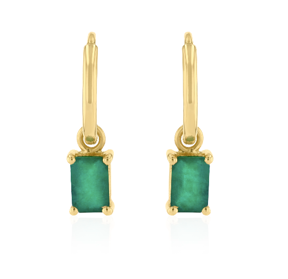 Emerald cut Hoop Earrings