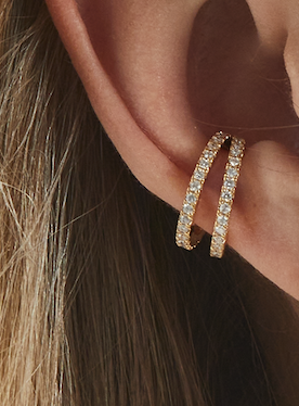 Diamond and discount gold hoop earrings