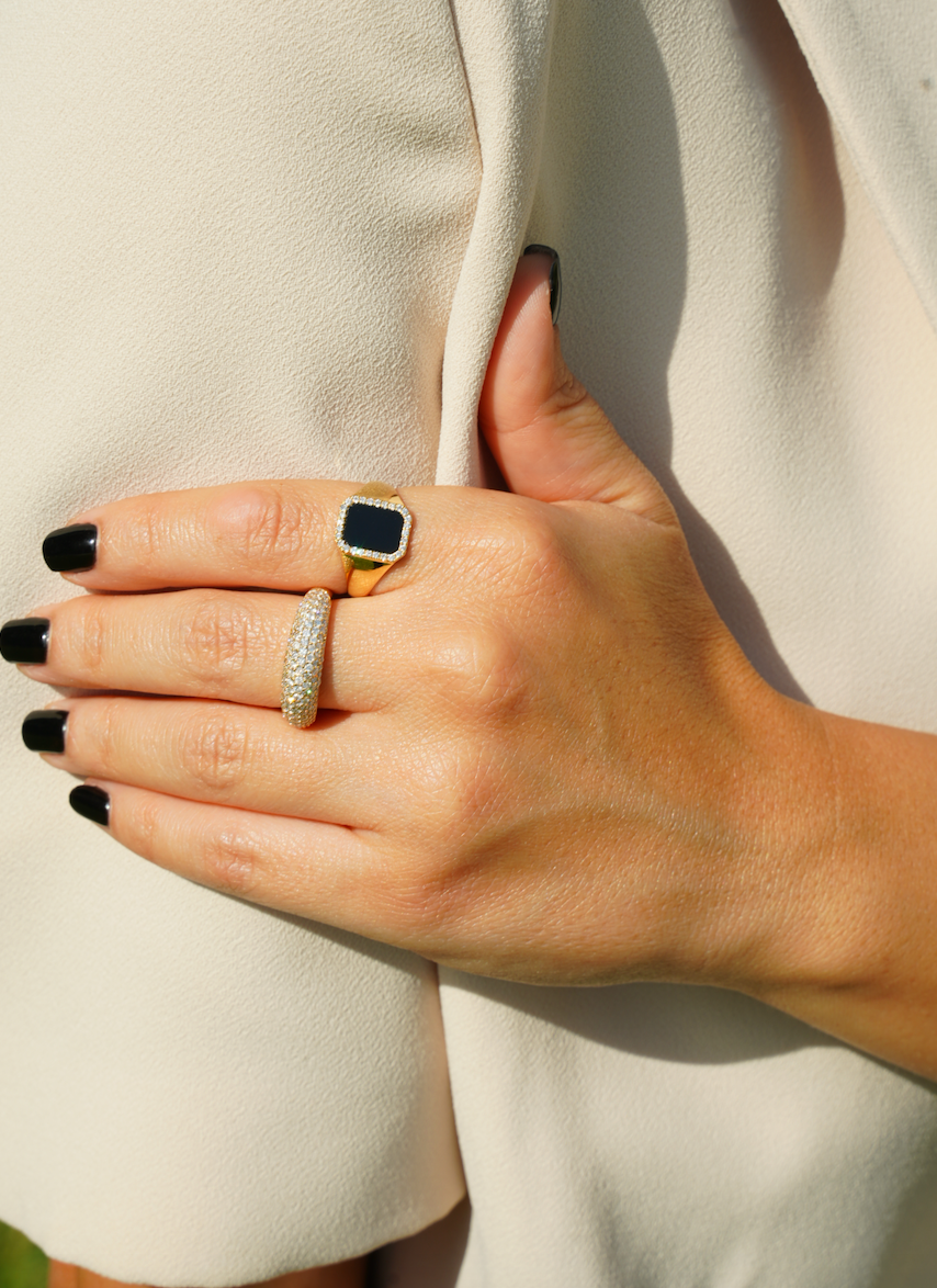 Onyx Diamond Ring