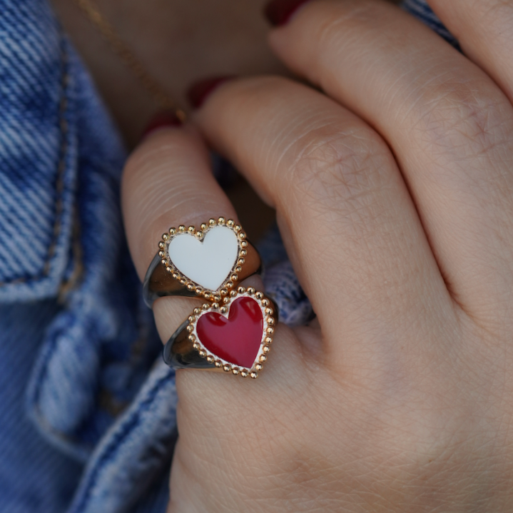 Heart Enamel Ring