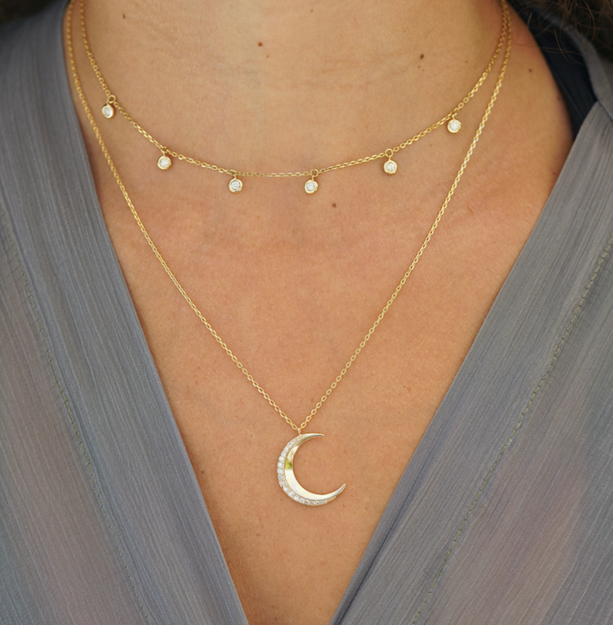 Crescent Necklace (Diamonds)